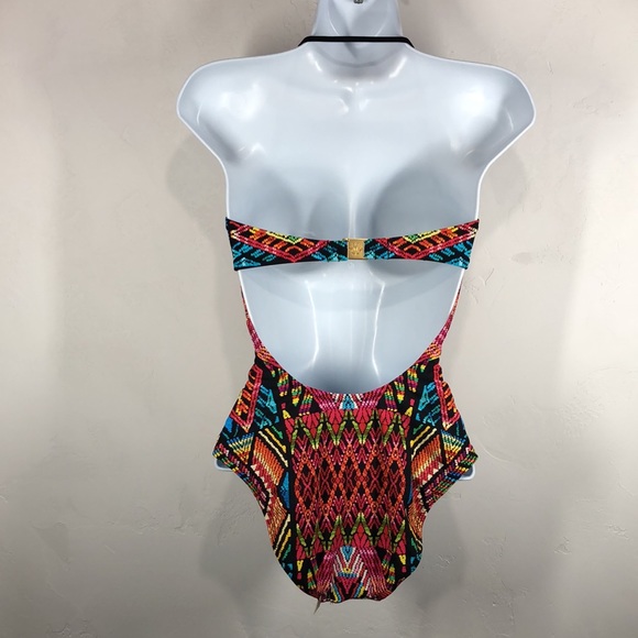 NWT Nanette Lepore multi color onepiece swimsuit S - Picture 7 of 13